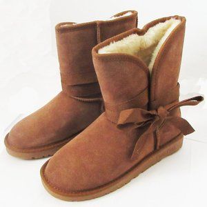 Women TPR Sole Winter Short Boots Suede Upper in Brown